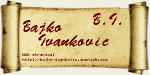 Bajko Ivanković vizit kartica